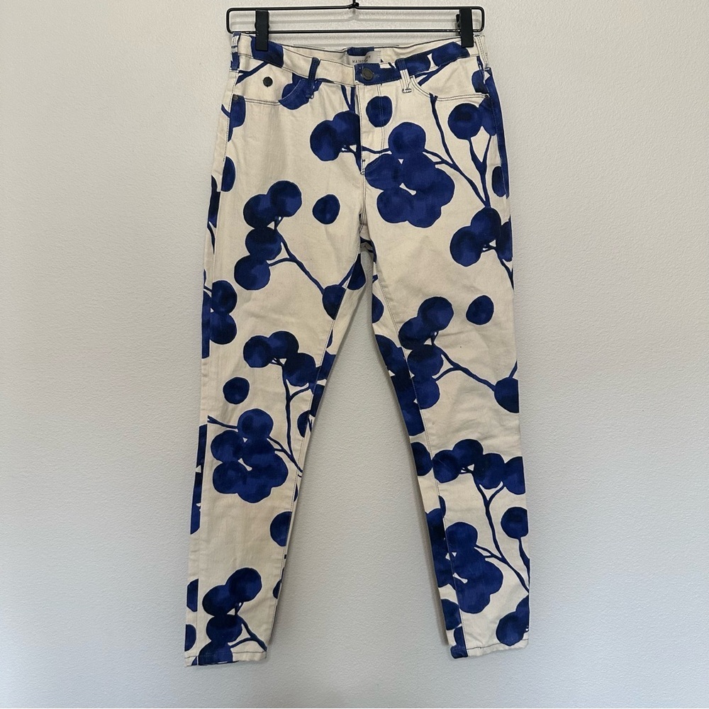 Maison scotch women’s blue floral printed skinny jeans classic size 29W X 30L